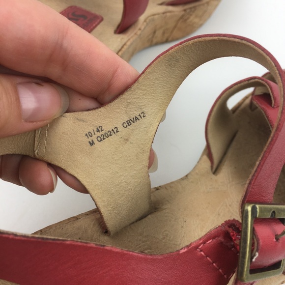 Kork ease wedge sandal red leather strappy - Picture 6 of 6